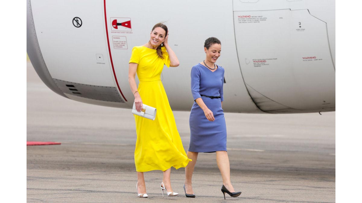 Kate Middleton llegando a Jamaica