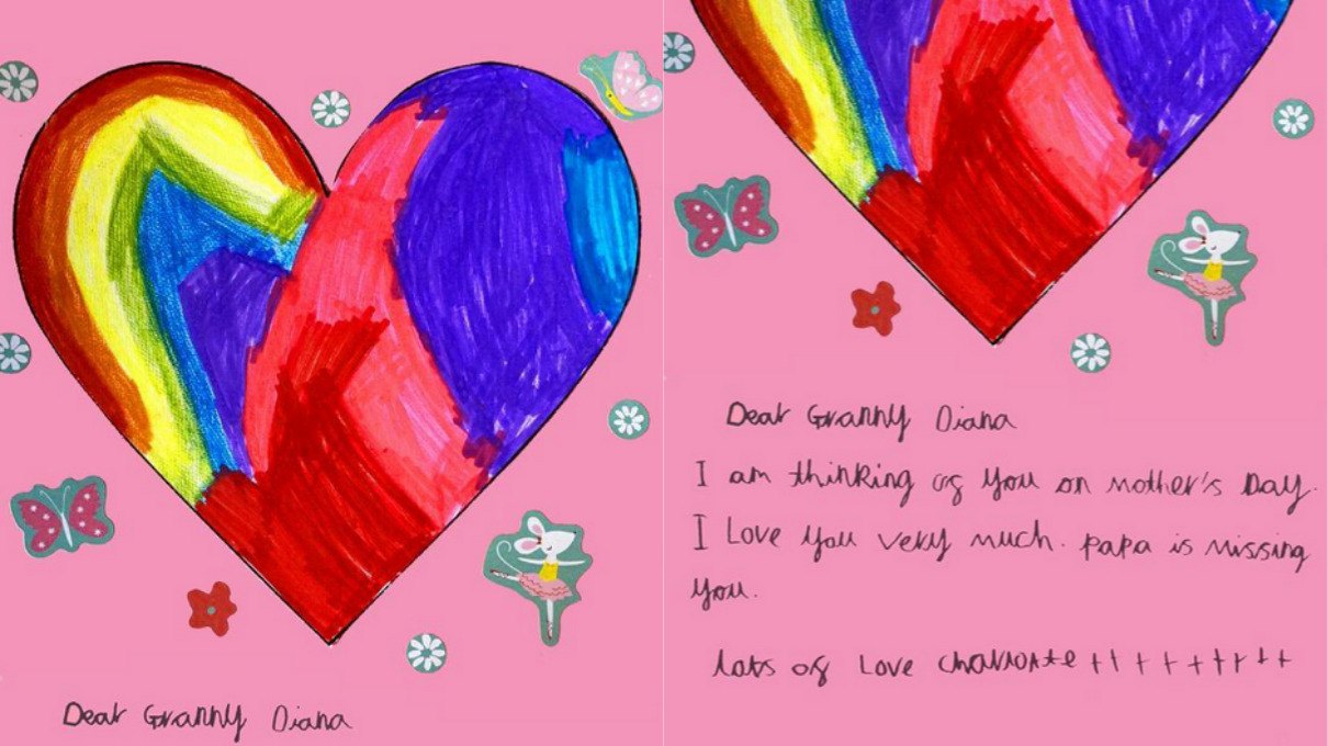 Carta de Charlotte a la princesa Diana en el Día de las Madres