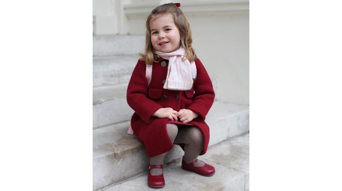 Princesa Charlotte en su primer día de guardería