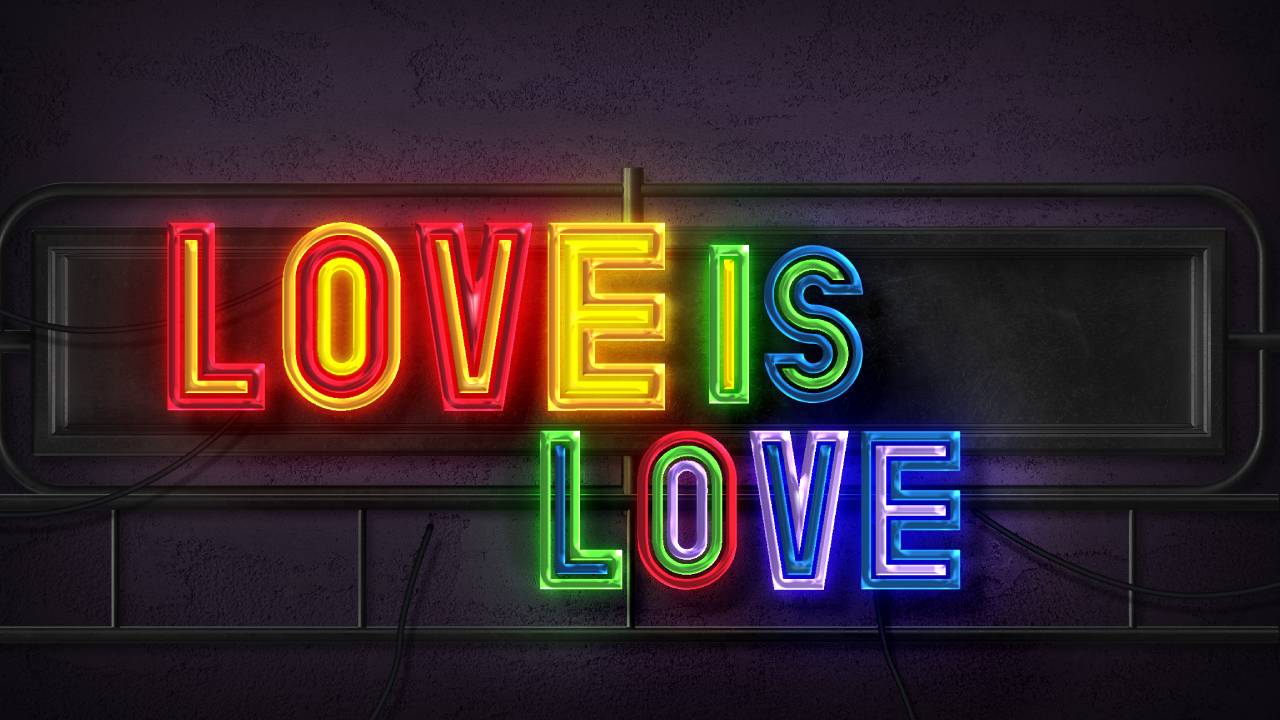 love is love, letrero del mes del orgullo gay